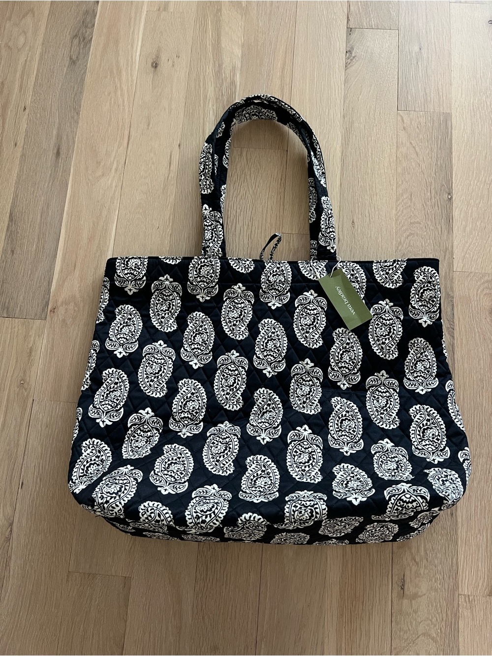 Vera Bradley Black and White Quilted Paisley Tote